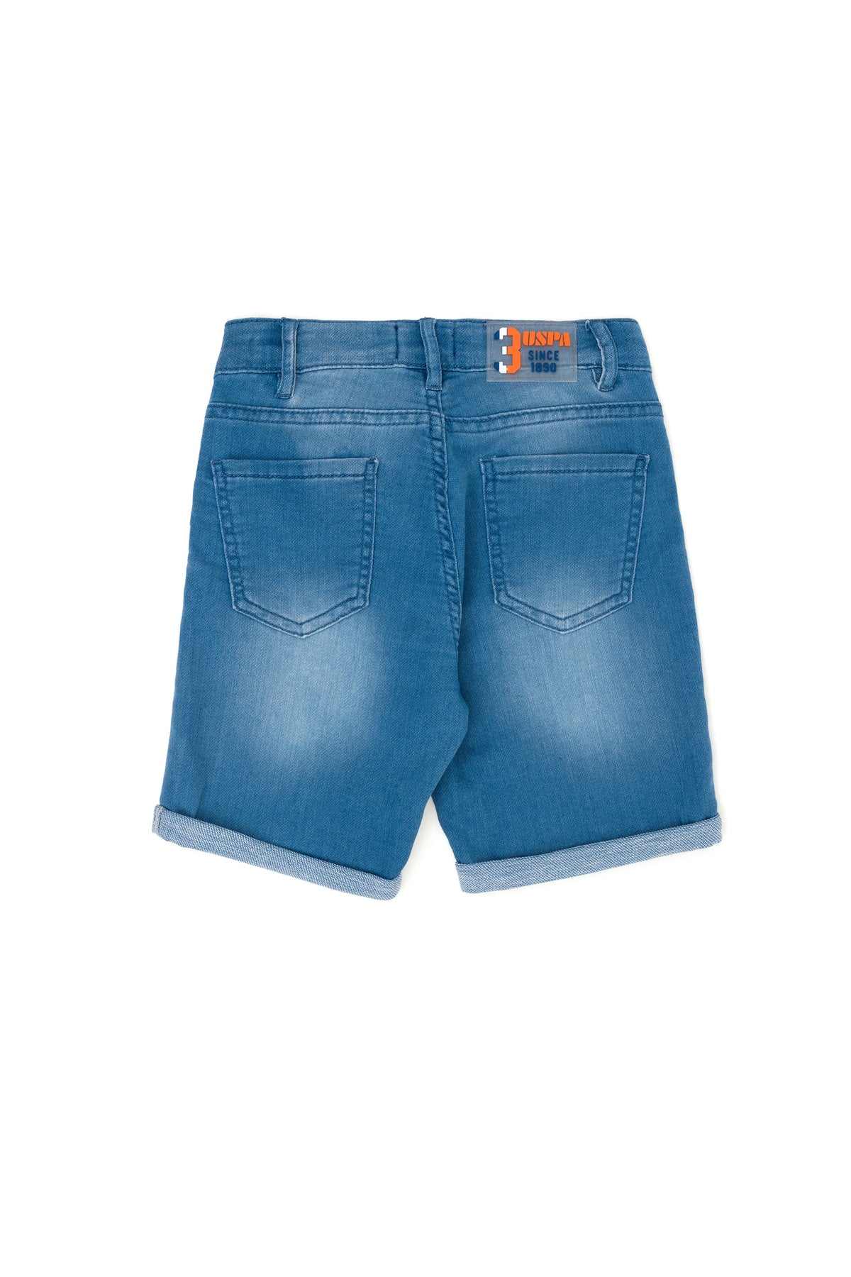 Bermude de denim cu aspect decolorat