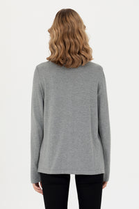 Cardigan Dama Gri cu Imprimeu Logo