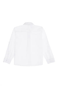 Cămașă Băieți Pe Alb Cu Logo Brodat