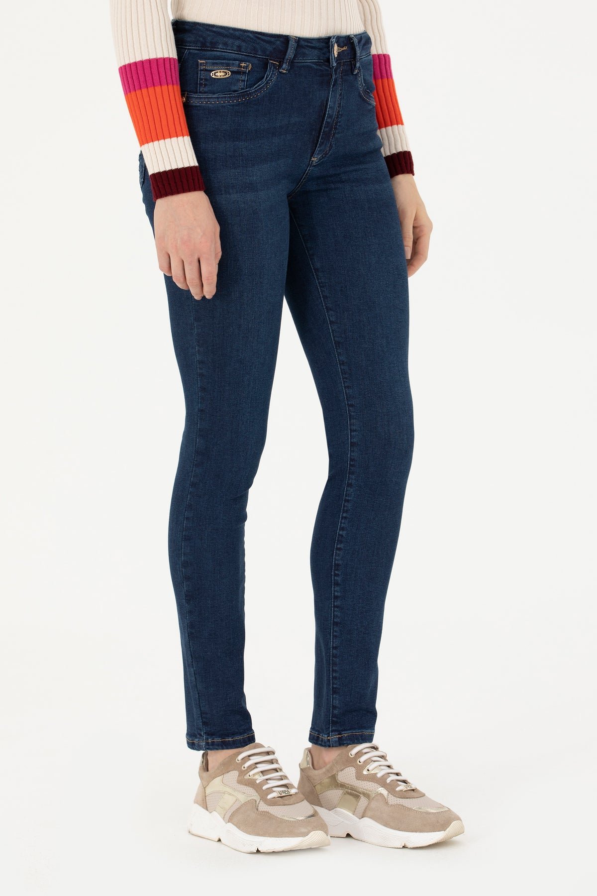 Blugi skinny cu talie medie