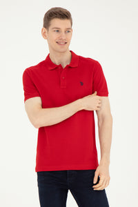 Tricou Polo Barbat Rosu Cu Logo Brodat