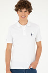 Tricou Polo Slim fit cu logo discret alb