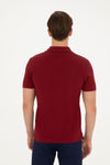 Tricou Polo Slim fit cu logo discret bordeaux