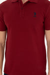 Tricou Polo Slim fit cu logo discret bordeaux