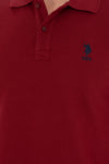 Tricou Polo Slim fit cu logo discret bordeaux