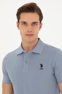 Tricou Polo Slim fit cu logo discret indigo