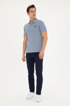 Tricou Polo Slim fit cu logo discret indigo