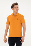 Tricou Polo Slim fit cu logo discret portocaliu