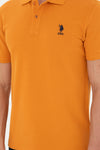 Tricou Polo Slim fit cu logo discret portocaliu