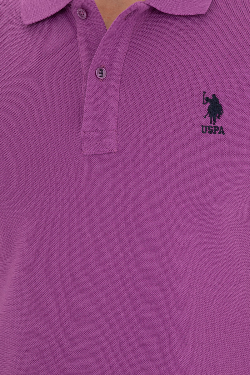 Tricou Polo Slim fit cu logo discret mov