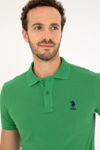 Tricou Polo Barbat Verde Cu Logo Brodat