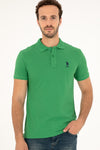 Tricou Polo Barbat Verde Cu Logo Brodat