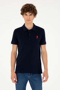 Tricou Polo Slim fit cu logo discret Bleumarin inchis