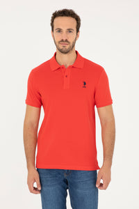 Tricou Polo Barbat Portocaliu Cu Logo Brodat