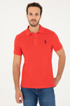 Tricou Polo Barbat Portocaliu Cu Logo Brodat