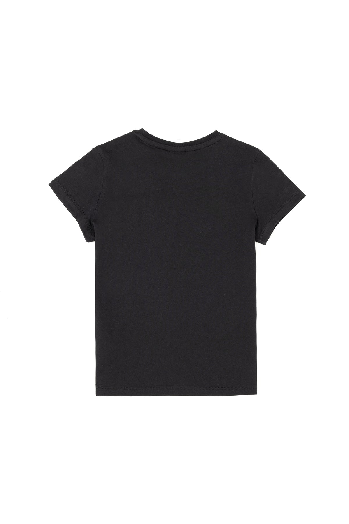Tricou Băieți la Baza Gâtului Negru cu Imprimeu Logo