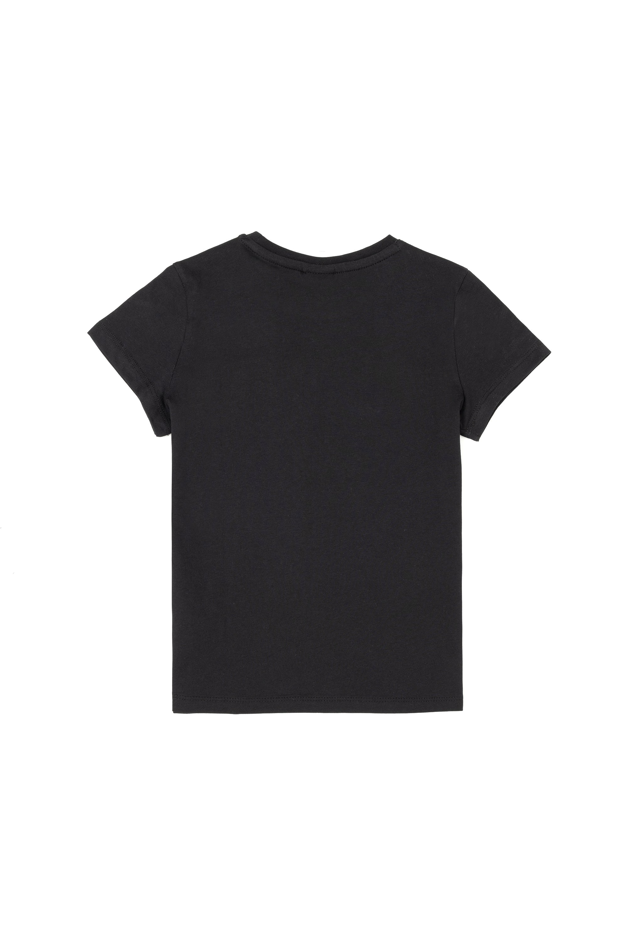 Tricou Băieți la Baza Gâtului Negru cu Imprimeu Logo