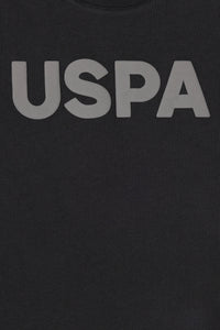 Tricou Băieți la Baza Gâtului Negru cu Imprimeu Logo