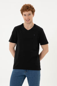 Tricou regular fit cu decolteu in V