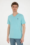 Tricou regular fit cu decolteu in V