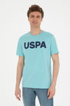 Tricou Barbat Aquamarin Cu Logo Pe Piept