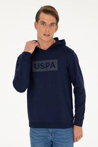 Hanorac Bărbați Bleumarin cu Gluga și Imprimeu Logo USPA