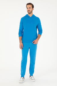 Hanorac Bărbați Albastru cu Gluga și Imprimeu Logo USPA