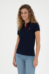 Tricou Polo Dama Bleumarin Cu Logo Brodat