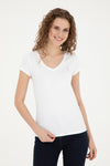 Tricou Slim fit cu decolteu in V