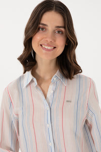 Cămașă Damă Multicoloră cu Dungi