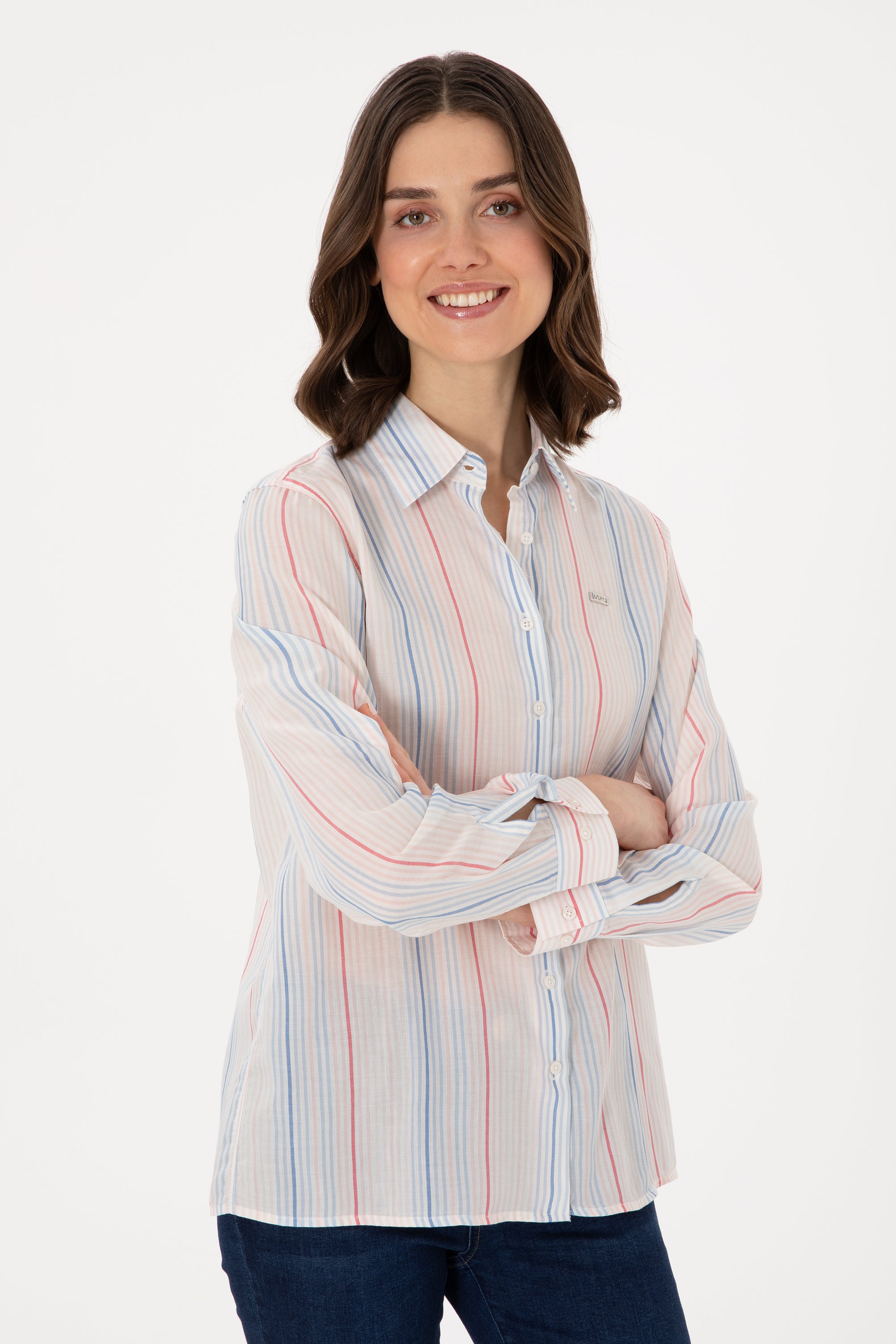 Cămașă Damă Multicoloră cu Dungi