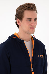 Hanorac Bărbați Bleumarin Cu Fermoar Si Print Logo USPA