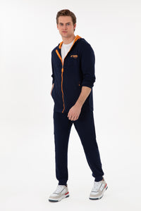 Hanorac Bărbați Bleumarin Cu Fermoar Si Print Logo USPA