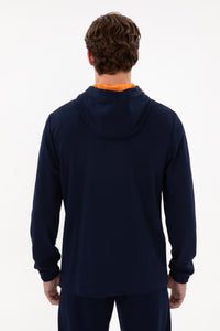 Hanorac Bărbați Bleumarin Cu Fermoar Si Print Logo USPA