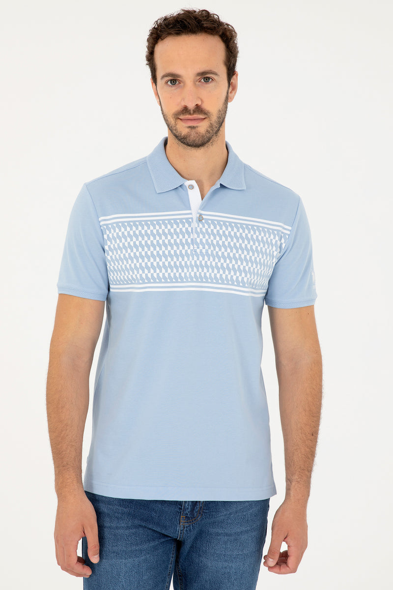 Tricou Polo Barbat Albastru Deschis