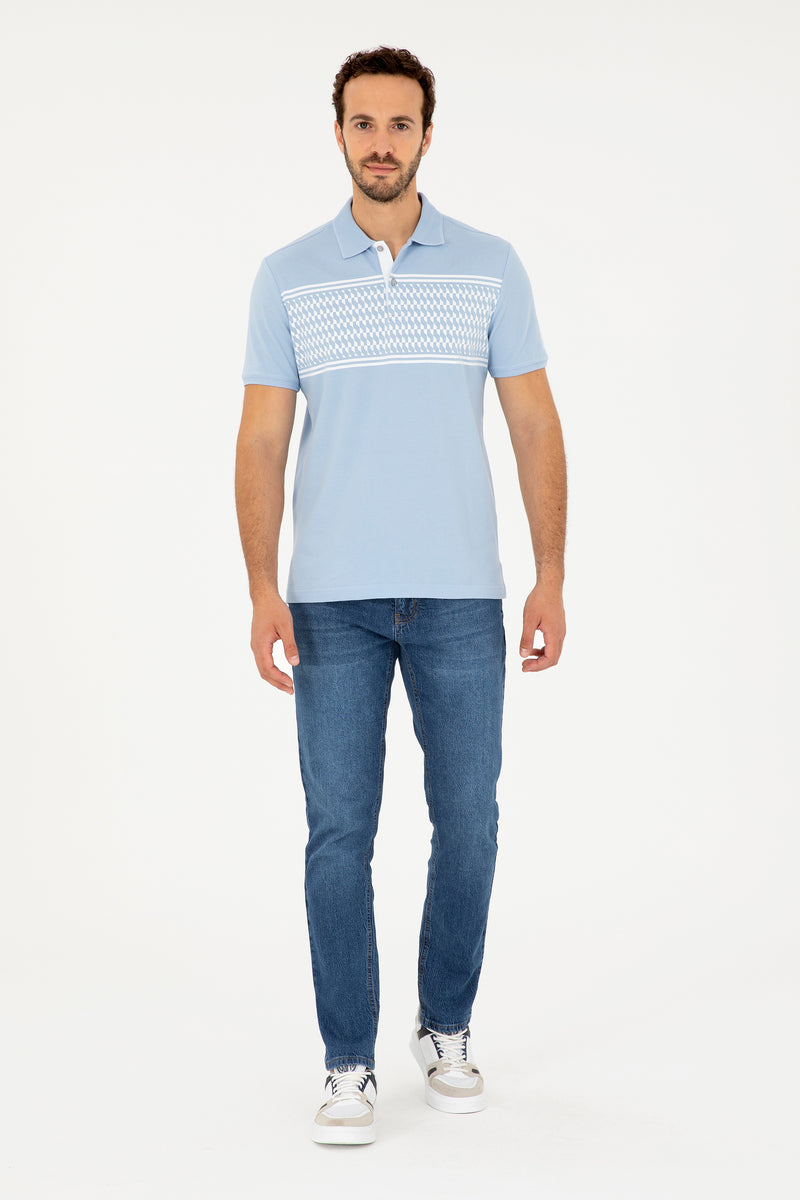 Tricou Polo Barbat Albastru Deschis