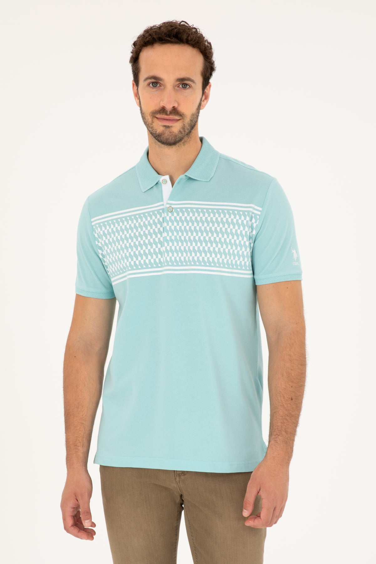 Tricou Polo Barbat Aquamarin