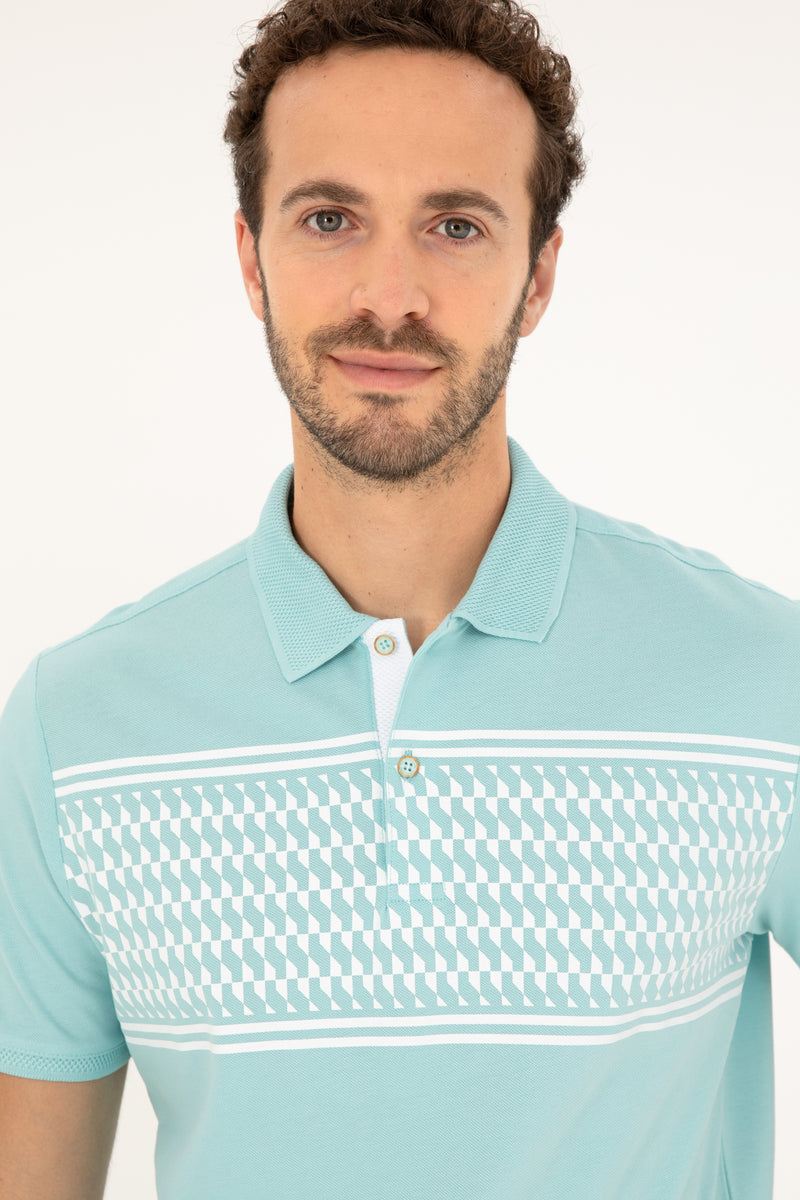 Tricou Polo Barbat Aquamarin