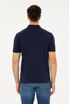 Tricou Polo Barbat Bleumarin Texturat