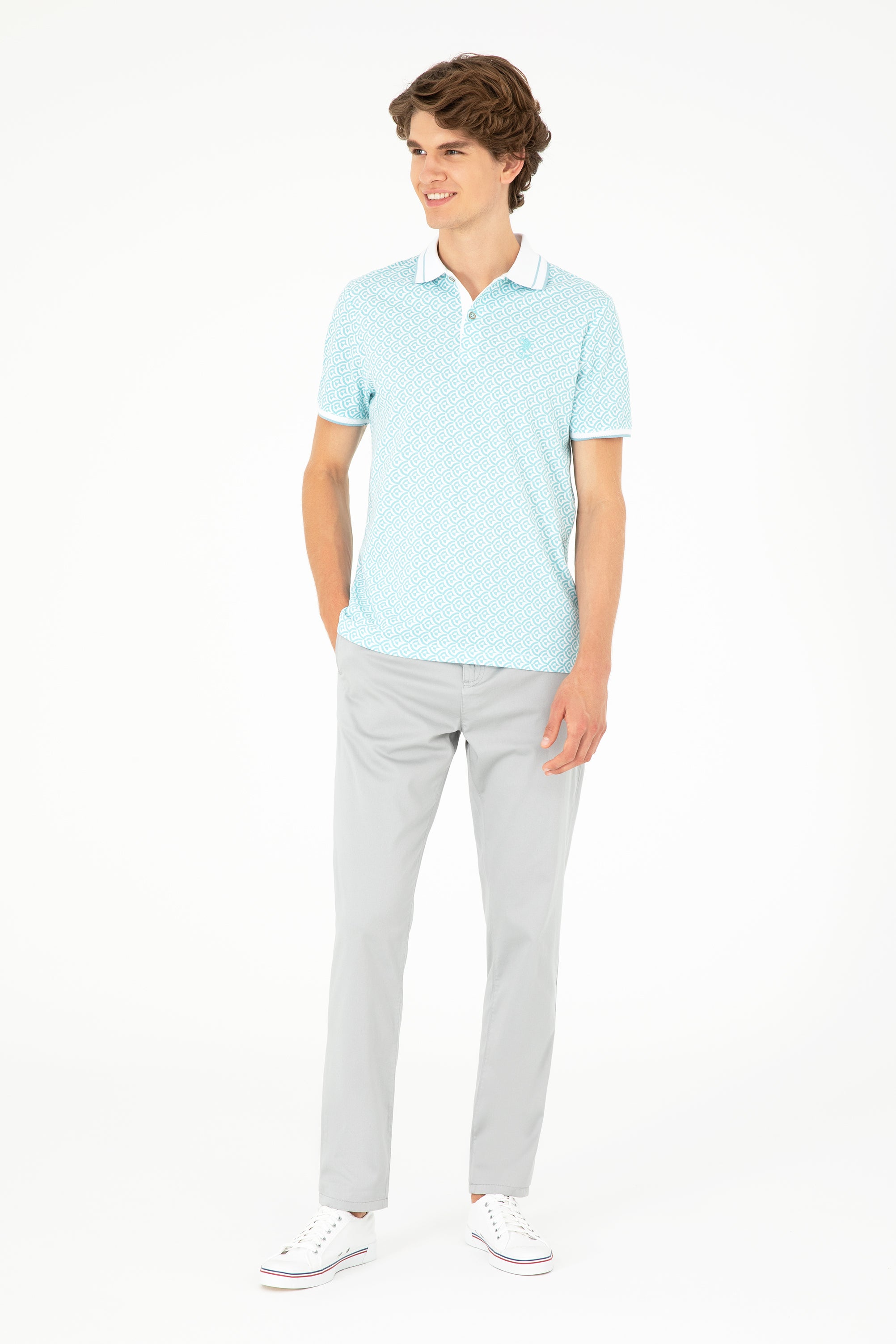 Pantaloni Chino Bărbați Pe Gri