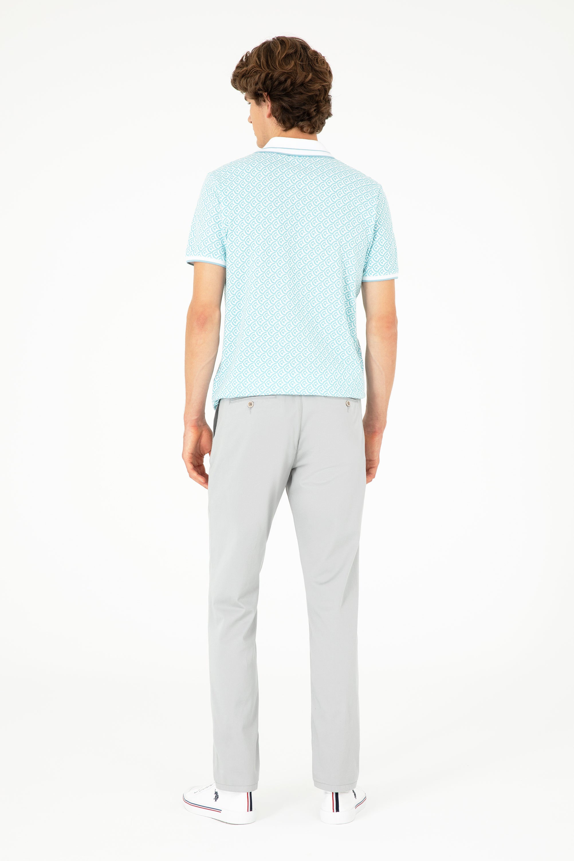 Pantaloni Chino Bărbați Pe Gri