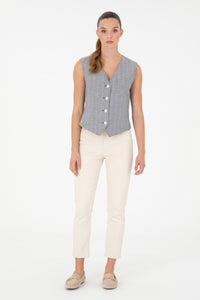 Vestă Damă Indigo Cu Logo Atașat