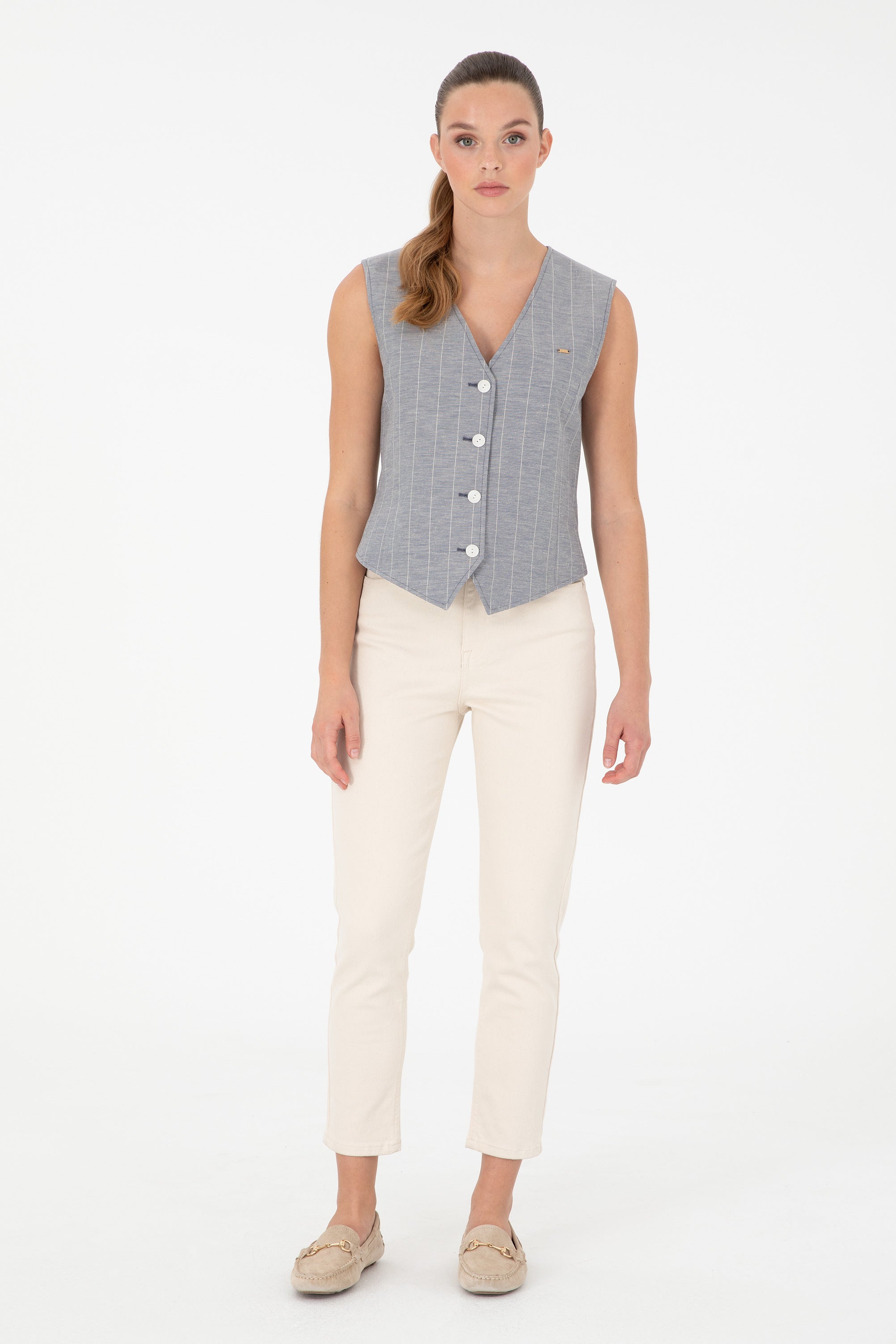 Vestă Damă Indigo Cu Logo Atașat