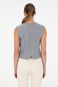 Vestă Damă Indigo Cu Logo Atașat