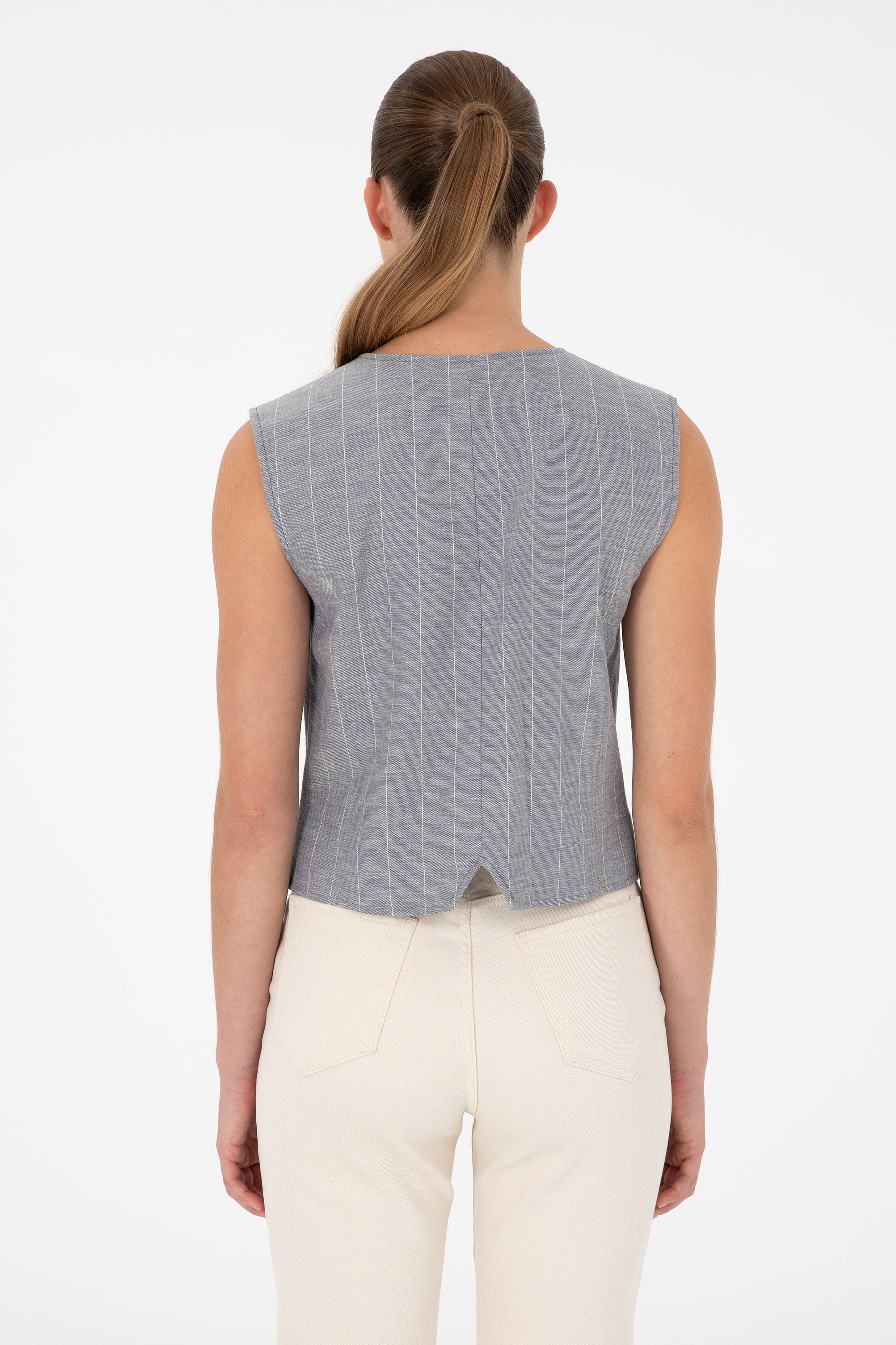 Vestă Damă Indigo Cu Logo Atașat