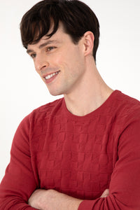 Pulover Barbat Portocaliu Cu Model