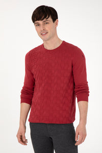 Pulover Barbat Portocaliu Cu Model