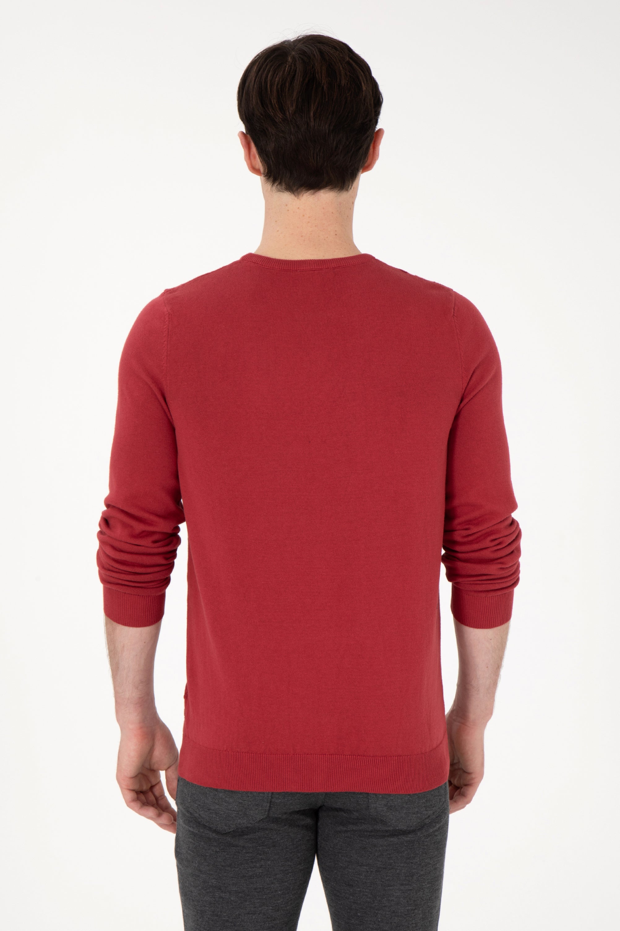 Pulover Barbat Portocaliu Cu Model