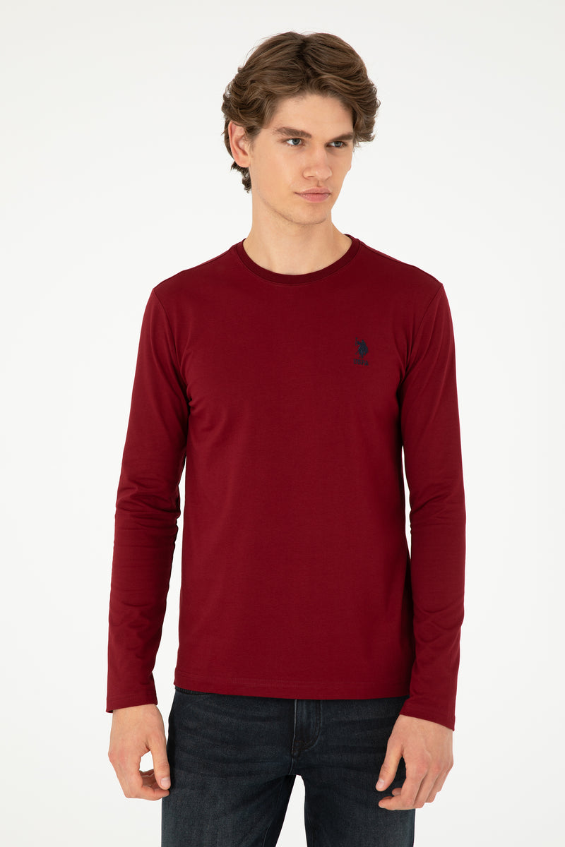 Bluza Barbat Bordo Cu Logo Brodat