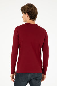 Bluza Barbat Bordo Cu Logo Brodat